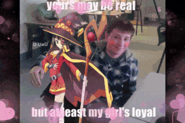 a picture of a man and a girl with the words yours may be real but a beast my girl 's loyal