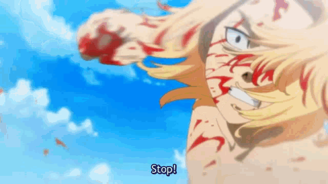 a man is laying on the ground with blood on his face and says `` mikey ! ''