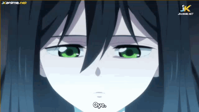 a close up of a girl 's face with the words " oye " below her