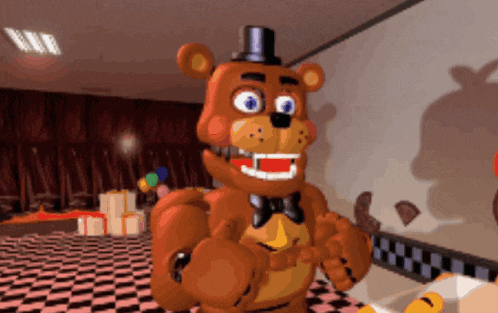 a cartoon of a teddy bear with a top hat and bow tie