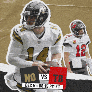 a poster for a football game between the tampa bay buccaneers and new orleans saints