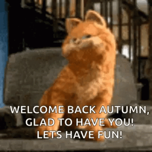 Garfield Welcome Back Autumn GIF - Garfield Welcome Back Autumn Hello Autumn GIFs