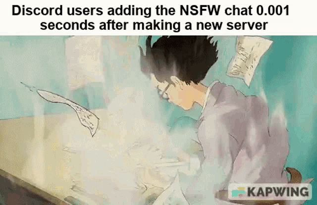 a cartoon of a man sitting at a desk with papers falling from his head .
