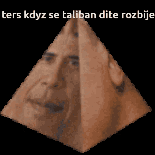 a picture of barack obama in a triangle with the words ters kdyz se taliban dite rozbije above it