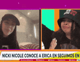 a nicki nicole appears on a spanish news channel