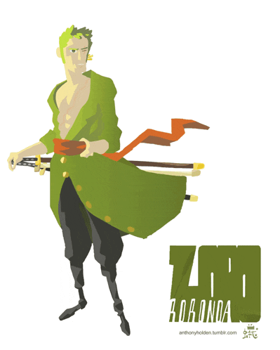 a drawing of a man with the name zoro written on the bottom
