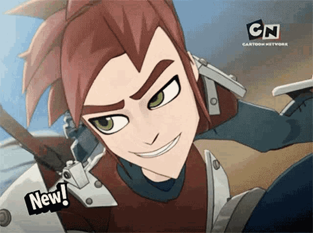 a cartoon character from cartoon network is smiling and holding a sword