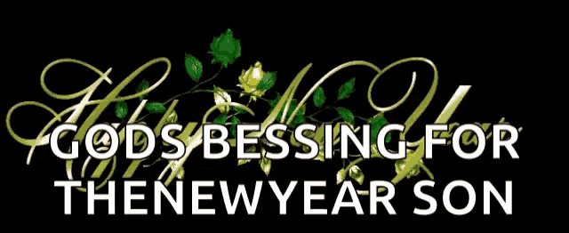 a sign that says gods bessing for the new year son