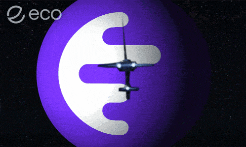 a purple sphere with a white circle and the word eco on the bottom