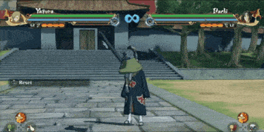 yagura and itachi are playing a video game with a sword