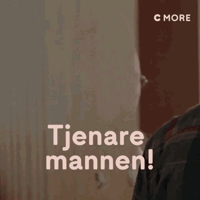 a bald man with glasses is smiling and the words tjenare mannen are above him