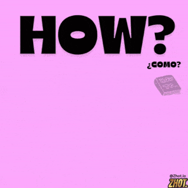a cartoon girl with a ponytail is standing in front of a pink background that says how on it