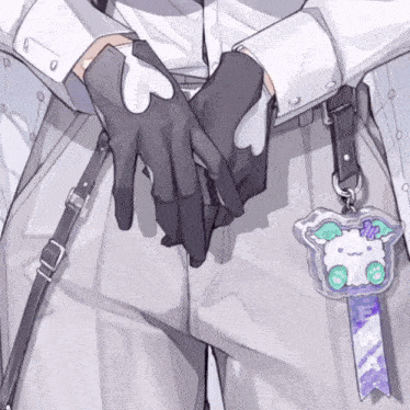 a drawing of a person wearing gloves and a badge that says ' sss ' on it