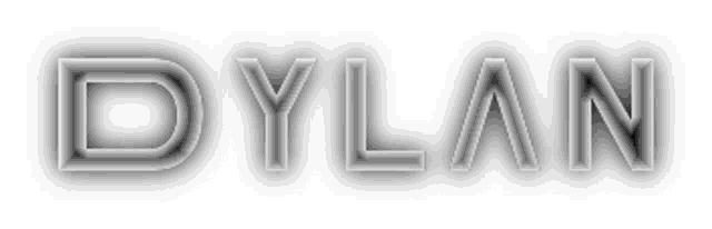 a white background with the name dylan written in black