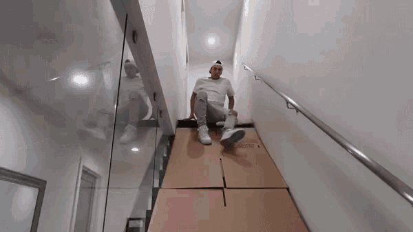 Playing With Stairs Sliding GIF - Playing With Stairs Sliding Falling GIFs