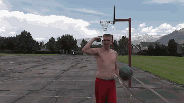Timothy Mc Gaffin Ii Flexing Muscles Outside Basketball GIF - Timothy Mc Gaffin Ii Flexing Muscles Outside Basketball Flat Top GIFs