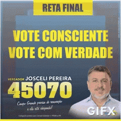 a man with a beard is on a poster that says reta final vote consciente vote com verdade