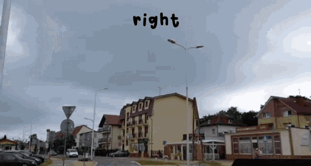 a picture of a city street with the words right above it