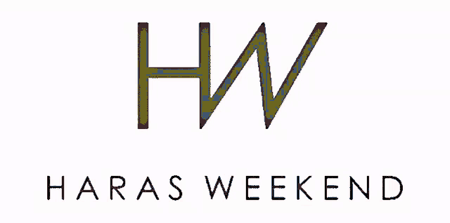 a logo for haras weekend has purple letters