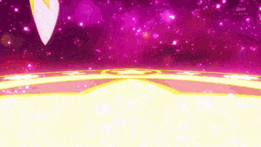a purple and yellow background with a circle in the middle of it