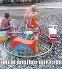 a merry go round with the words ron in another universe