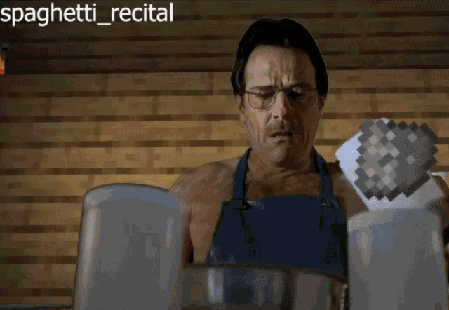 a screenshot of spaghetti recital in a minecraft game