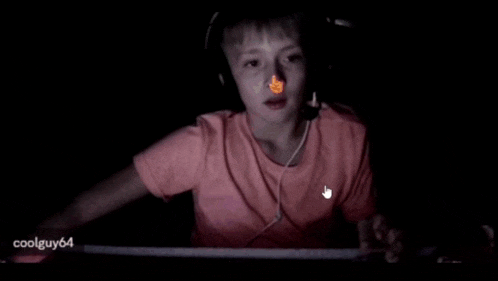 a person wearing headphones and a pink shirt has the username coolguy64