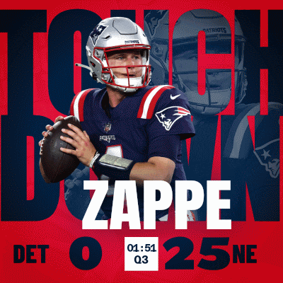 New England Patriots (25) Vs. Detroit Lions (0) Third Quarter GIF