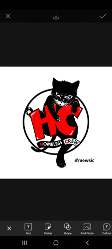 a screenshot of a homeless crew logo on a phone