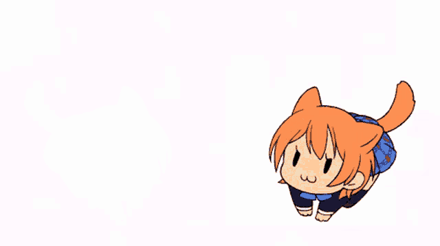 a cartoon drawing of a girl with cat ears and a bow tie