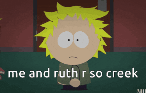 a cartoon character with the words me and ruth r so creek