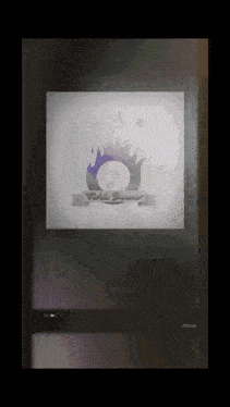 a screen shows a picture of a music note and the words " cold brew "
