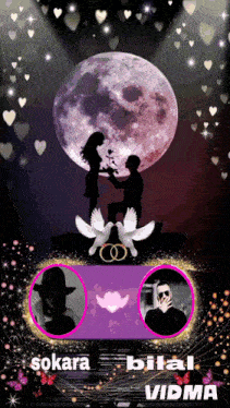 a picture of a man proposing to a woman with the words sokara bilal vidma below it