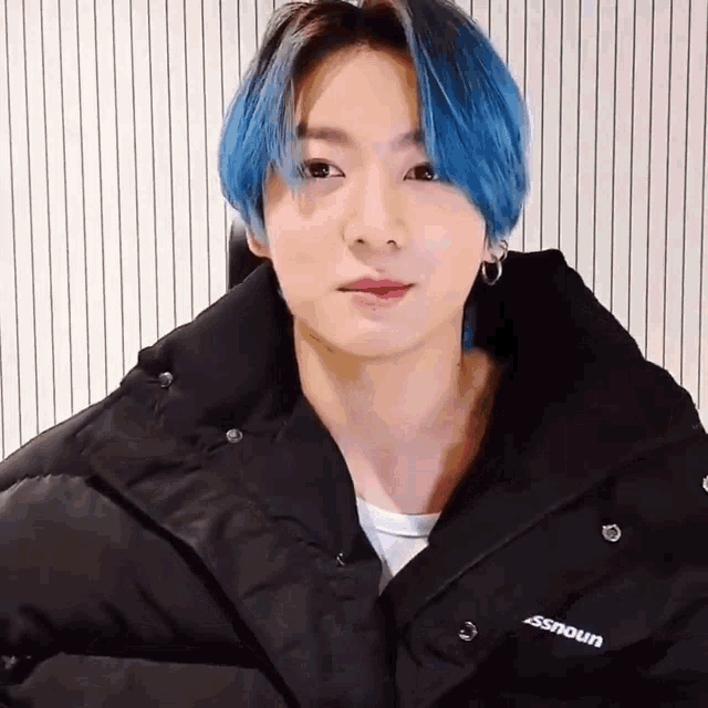 Jungkook Blue Hair GIF - Jungkook Blue Hair Jk Goodbye GIFs