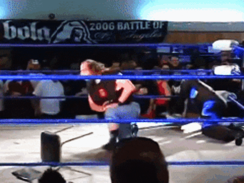 a wrestling ring with a sign that says 2006 battle of angels