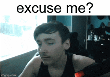 a picture of a man with the words " excuse me " on the bottom