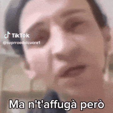 a close up of a person 's face with the words ma n't ' affuga pero on the bottom