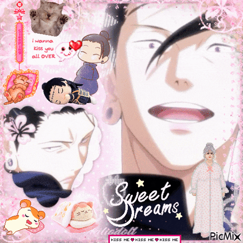 a picture of a man with the words sweet dreams written on it
