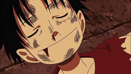 a close up of a person 's face with blood on it