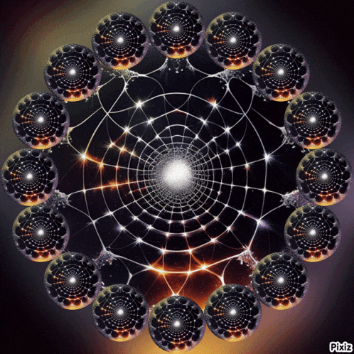 a picture of a circle of spheres with pixiz written on the bottom