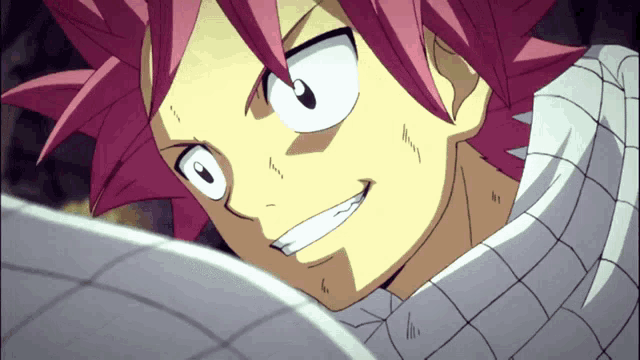 a cartoon character with red hair and white eyes