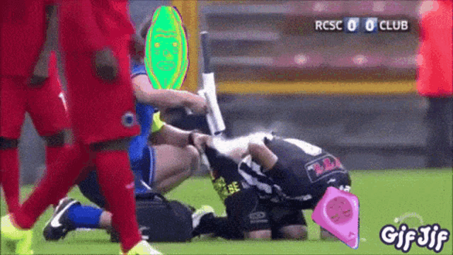 a gif of a soccer game with rcsc 0 club on the screen