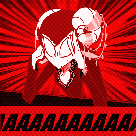 a red background with a cartoon character and the words " aaa "