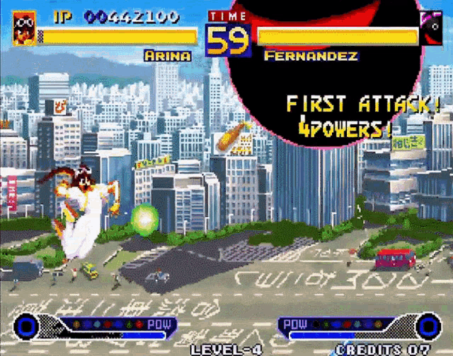 a video game shows a fight between arin and fernandez