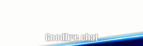 a cartoon character with the words goodbye chat on the bottom right