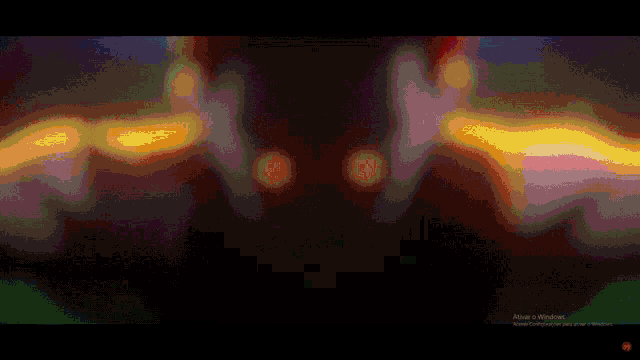 a close up of a person 's face with glowing eyes in the dark