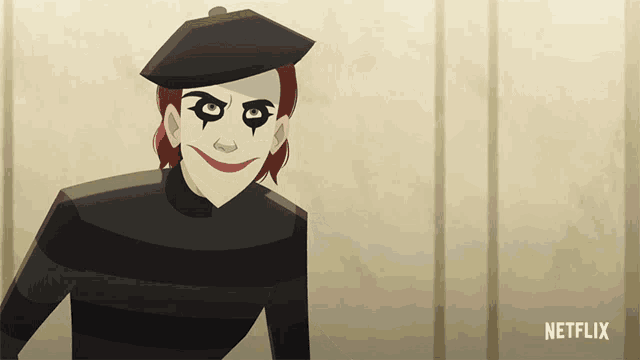 a cartoon of a clown with a netflix logo in the background
