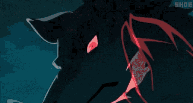 a close up of a wolf 's face with the letters snbe on the bottom