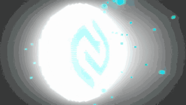 a white circle with a blue swirl in the center