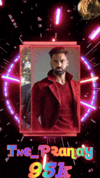 a picture of a man in a red jacket with the words " the prandy 05k "